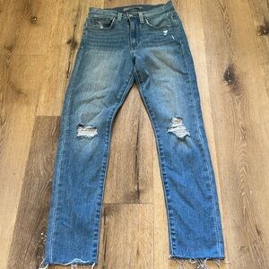 Joe's Jeans High Rise Junia Light Blue Distressed Jeans 25